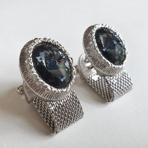 Paul Smith Blue Crystal/Silver Cuff Links